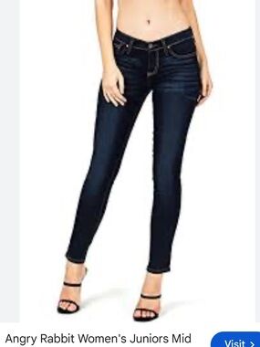 Angry Rabbit Women's Skinny Jeans - Dark Blue Wash